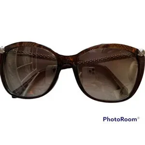 ROBERTO CAVALLI Talitha Square 978S Bronze Brown Metal Filigree Sunglasses Roberto Cavalli Talitha 978S-F 978/SF 50G Brown/Gold Glitter  main image 2